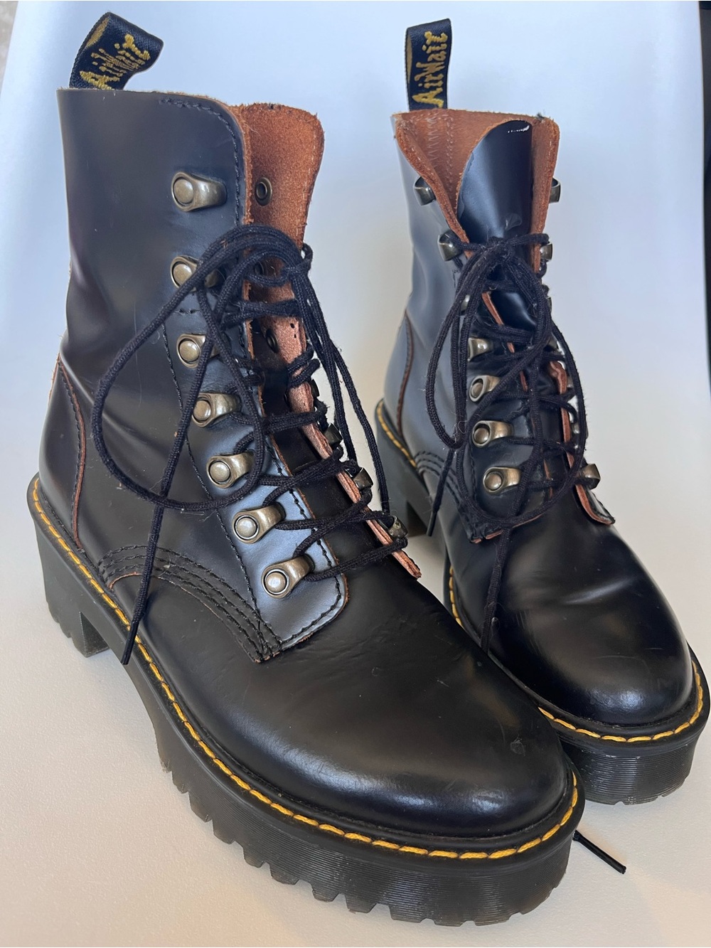 Dr. Martens Leona Heeled Chunky Boot Black 6